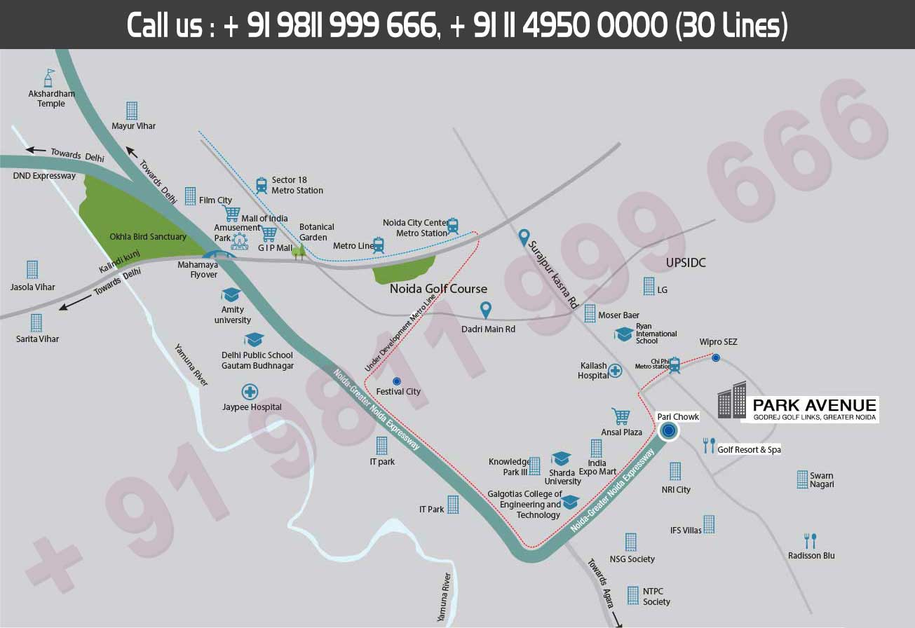 Location Map - Godrej Park Avenue Golf Links